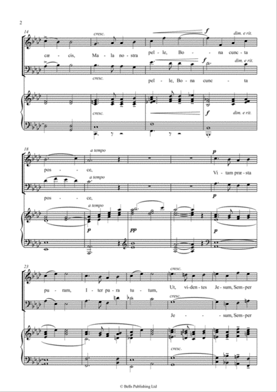 Ave, maris stella (duet) (A-flat Major) Piano Accompaniment scores gallery preview page 2