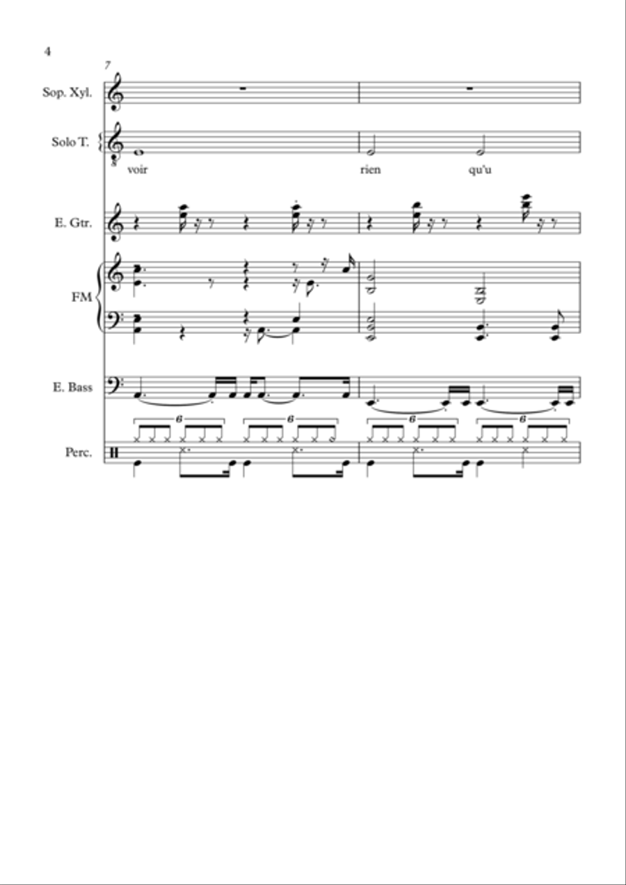 les yeux bleus Jazz Ensemble scores gallery preview page 4