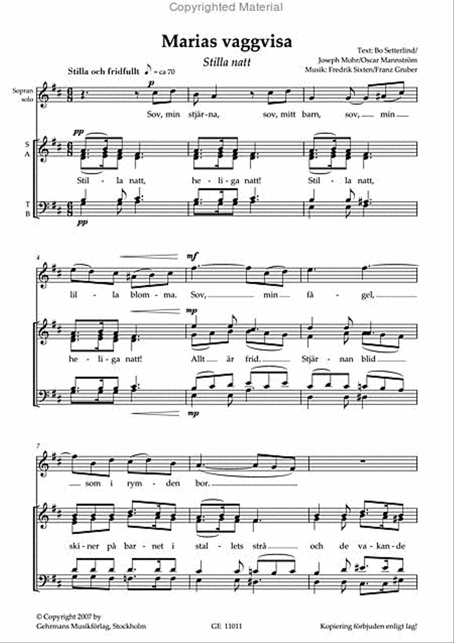 Marias vaggvisa Marias vaggvisa 4-Part scores gallery preview page 2