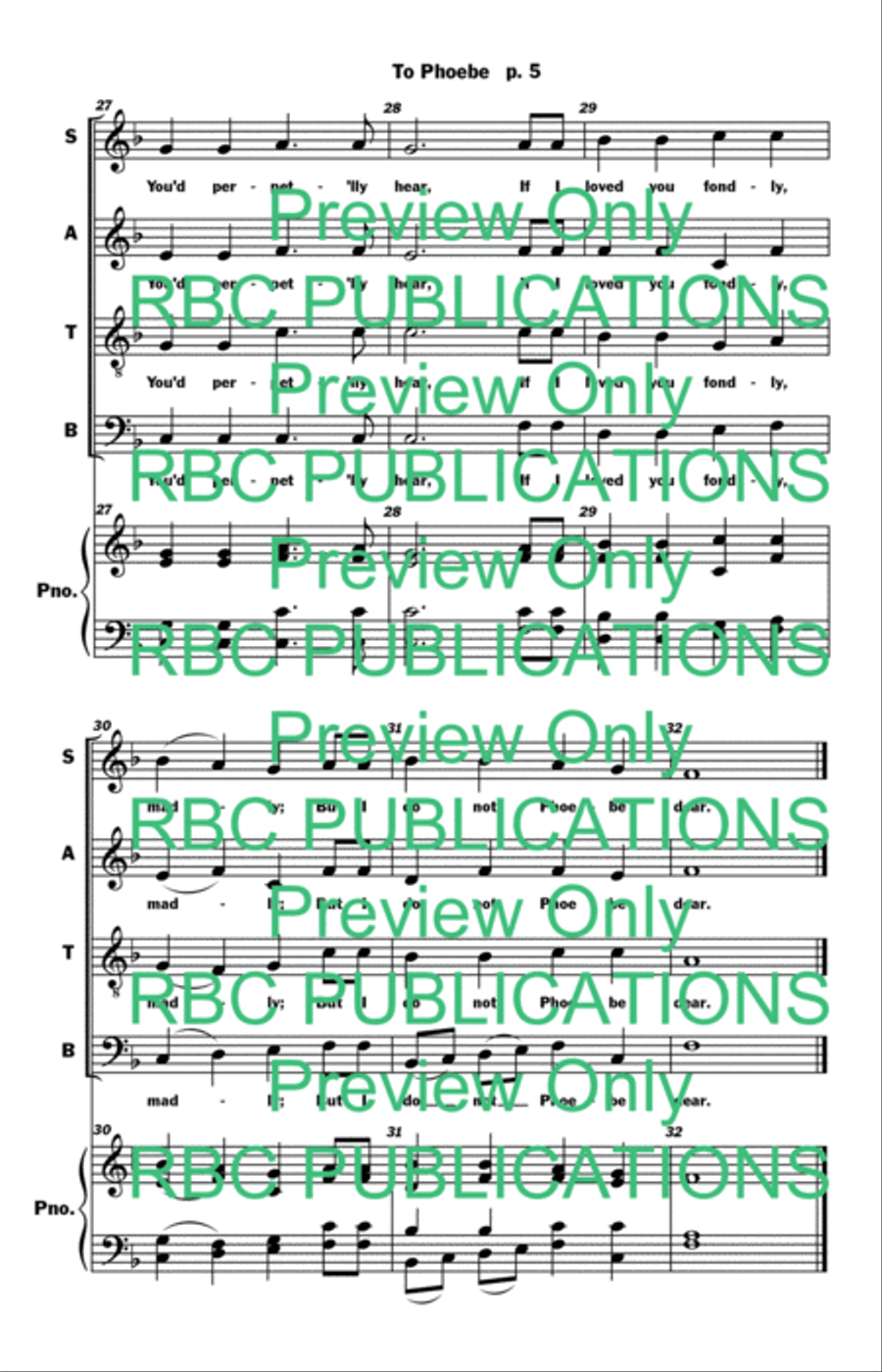 To Phoebe 4-Part scores gallery preview page 8