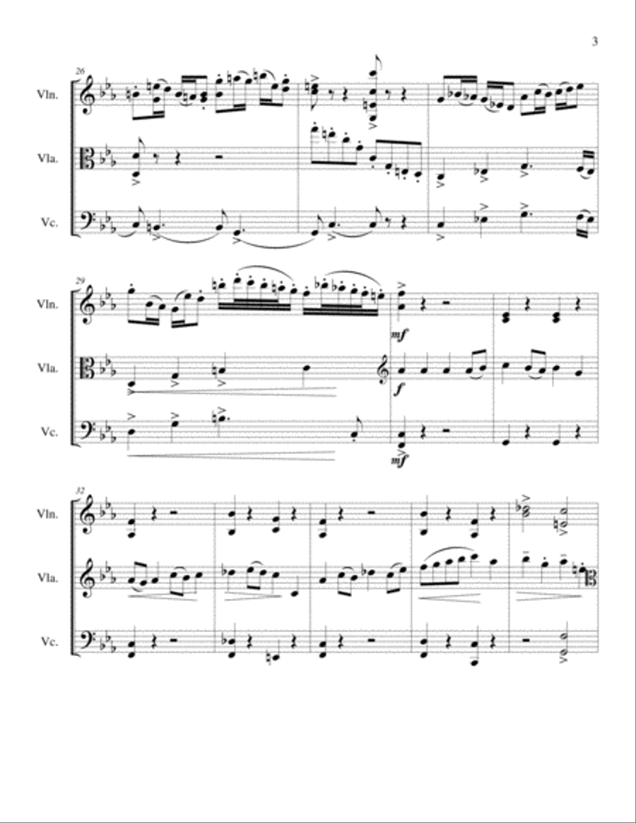 String Trio No 1 in C minor, Op 3 Mvmt 1 String Trio scores gallery preview page 3