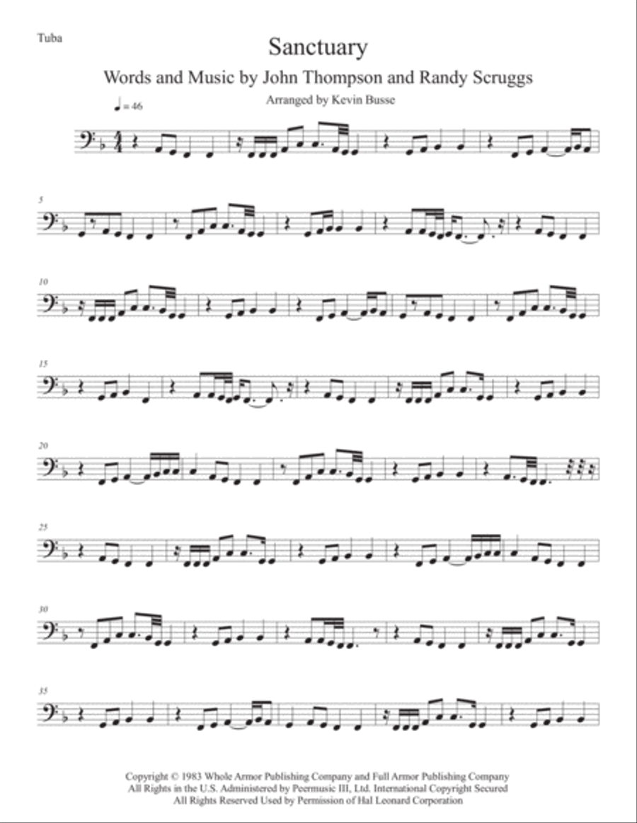 Sanctuary Tuba scores gallery preview page 1