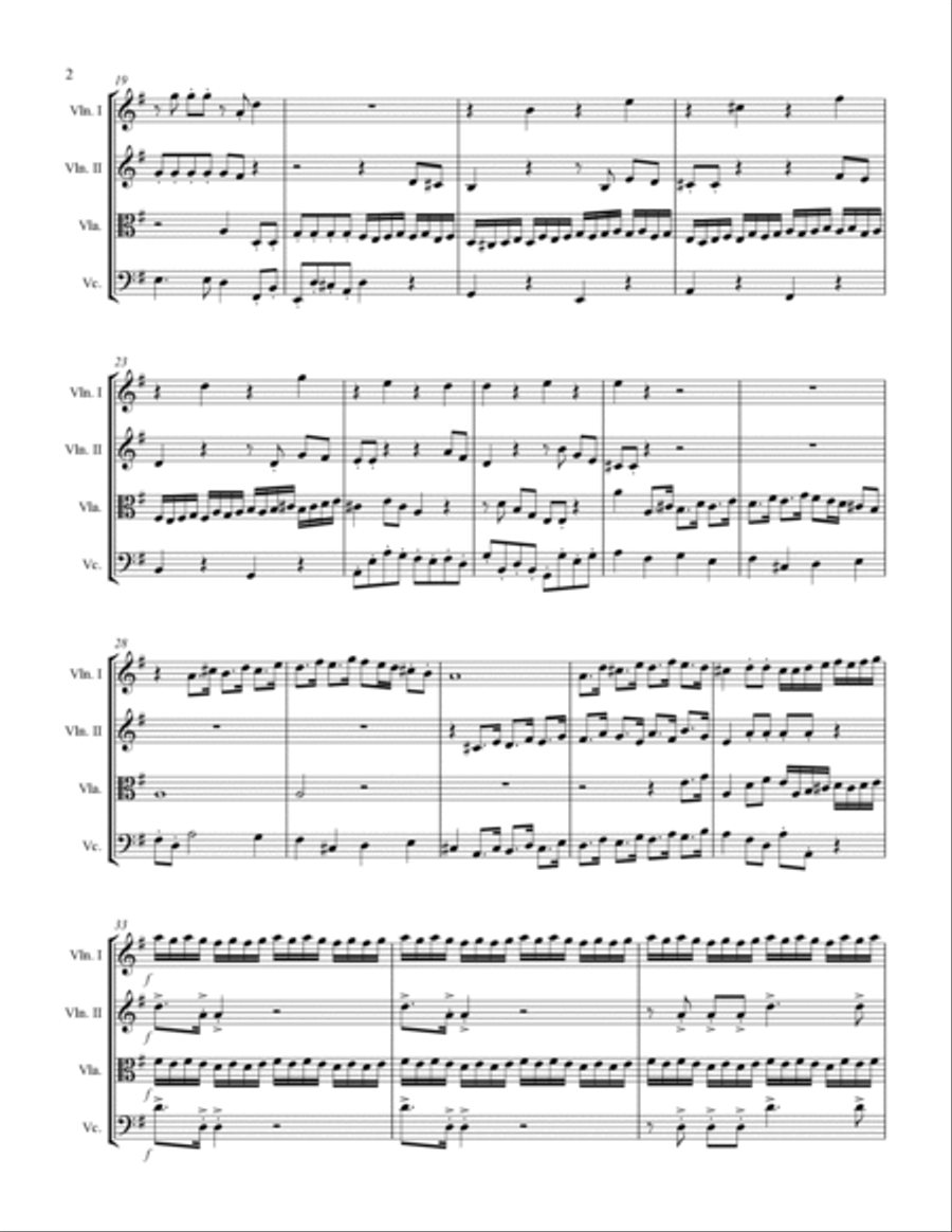 Handel - For Unto Us a Child is Born from Messiah (for String Quartet) String Quartet scores gallery preview page 3