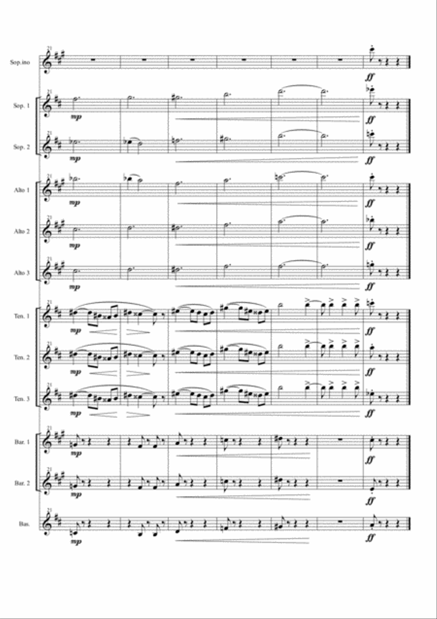 Carmen Suite No. 1 (Part One) for Saxophone Ensemble Woodwind Ensemble scores gallery preview page 4