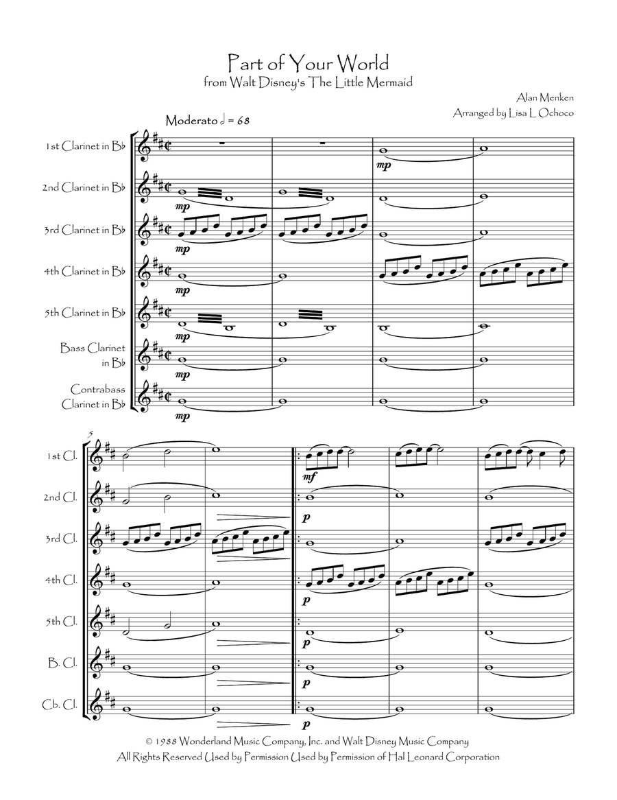 Part Of Your World Woodwind Ensemble scores gallery preview page 3