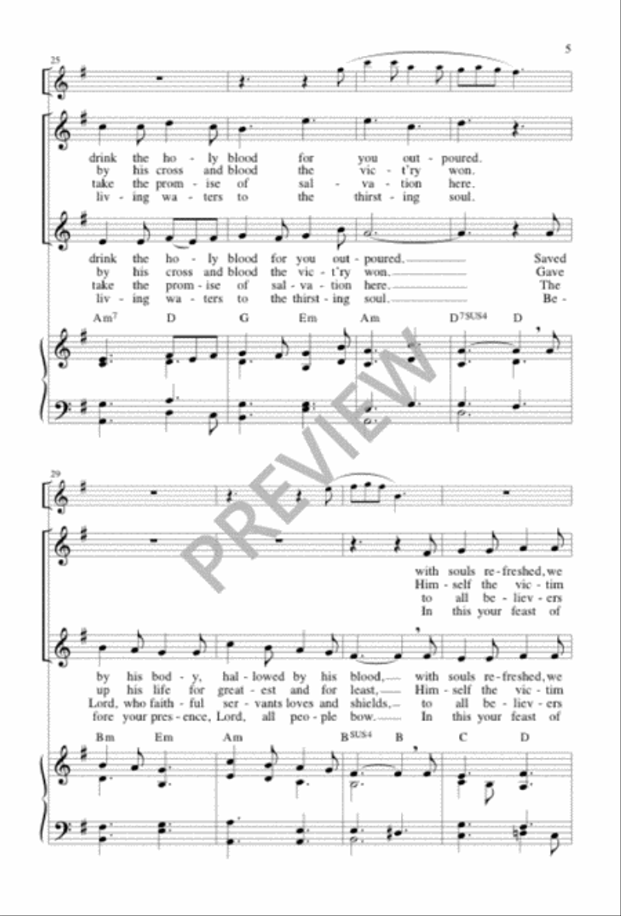 Come to the Banquet Come to the Banquet Unison Choir scores gallery preview page 5