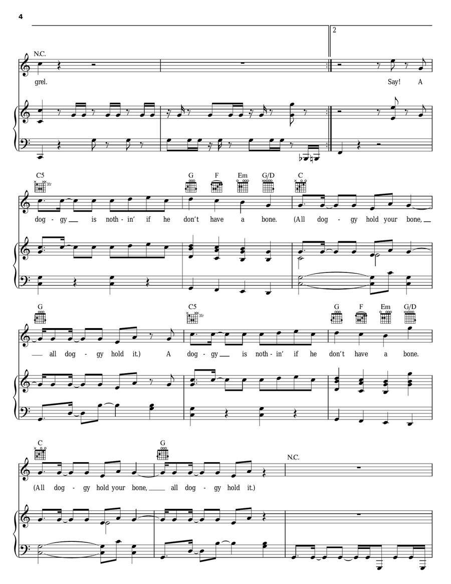 Who Let The Dogs Out Piano, Vocal, Guitar scores gallery preview page 4