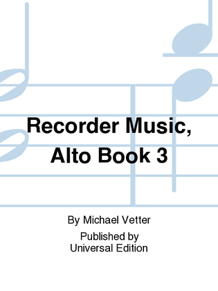 Book cover for Recorder Music, Alto Book 3