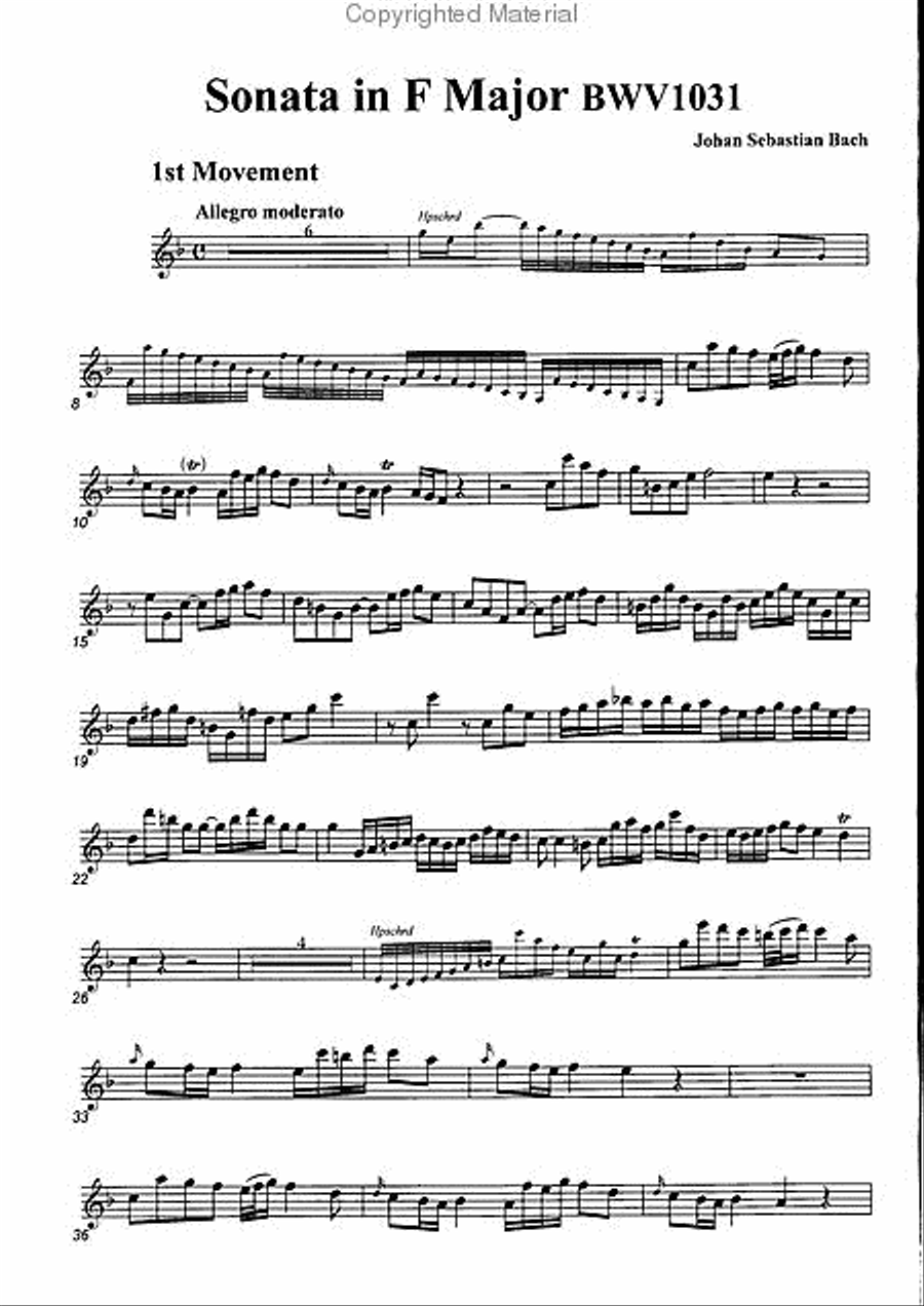 Sonata in F Major, BWV1031 Alto Recorder scores gallery preview page 2