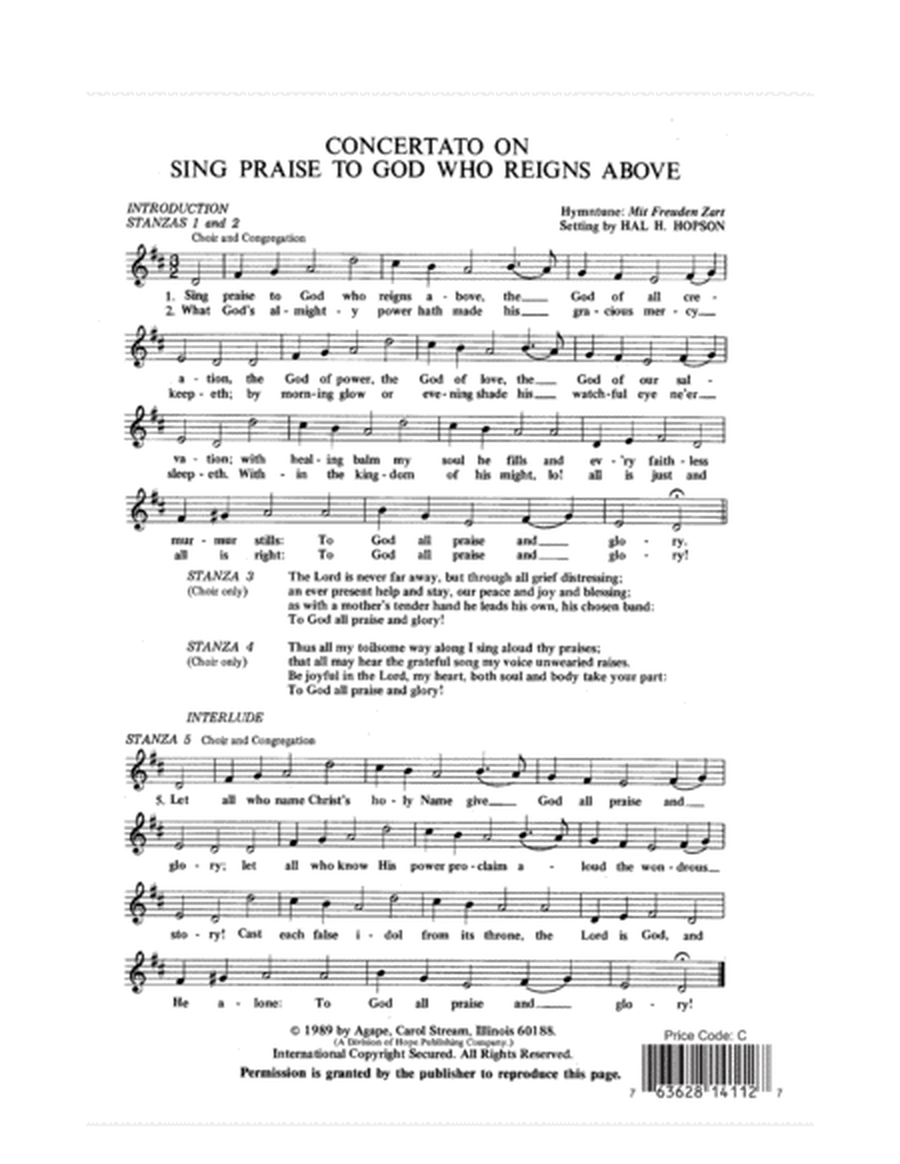 Concertato on "Sing Praise to God Who Reigns Above"
