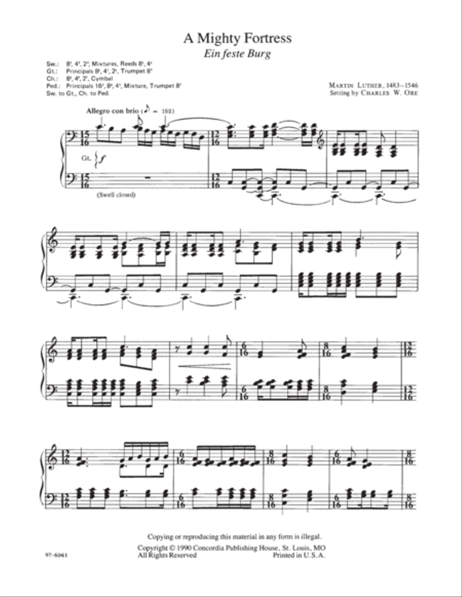 A Mighty Fortress (Ore) Organ scores gallery preview page 2