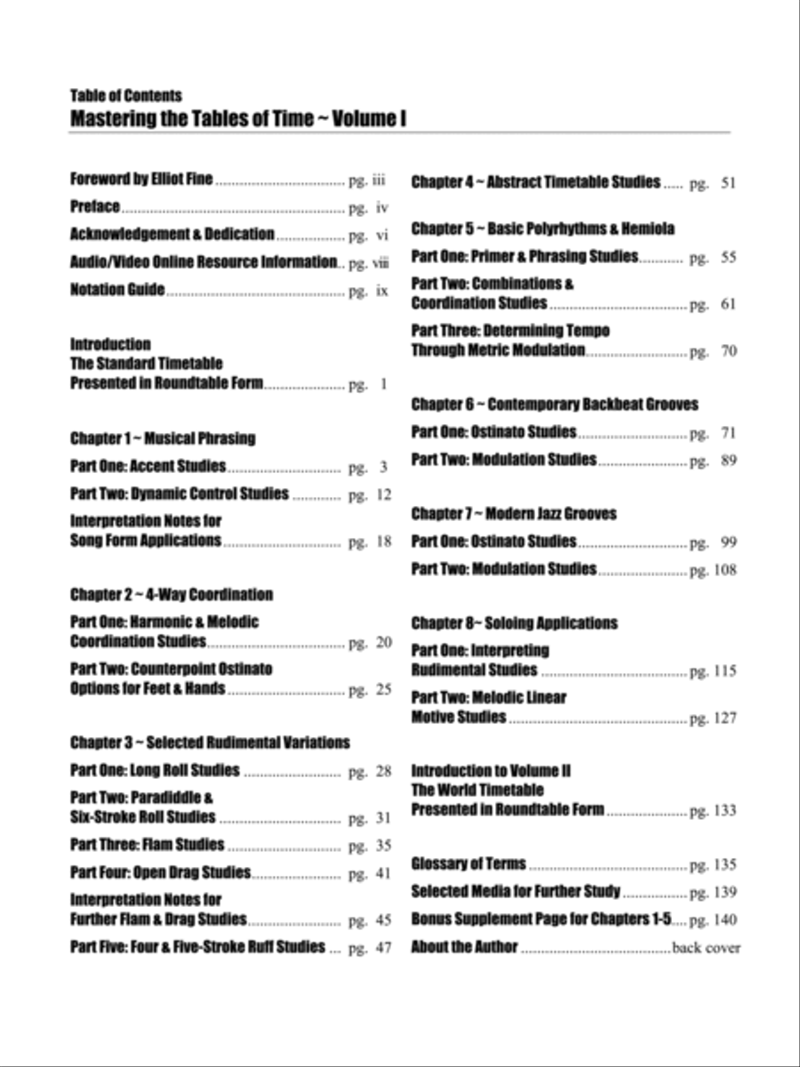 Mastering the Tables of Time -- Introducing the Standard Timetable, Volume 1 Percussion scores gallery preview page 2