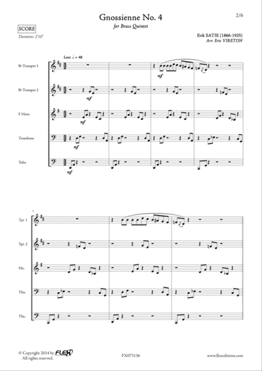 Gnossienne No. 4 Gnossienne No. 4 Horn scores gallery preview page 2