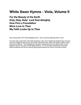White Swan Hymns - Viola, Volume II