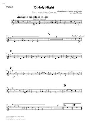 O Holy Night - Piano Quintet (Individual Parts)