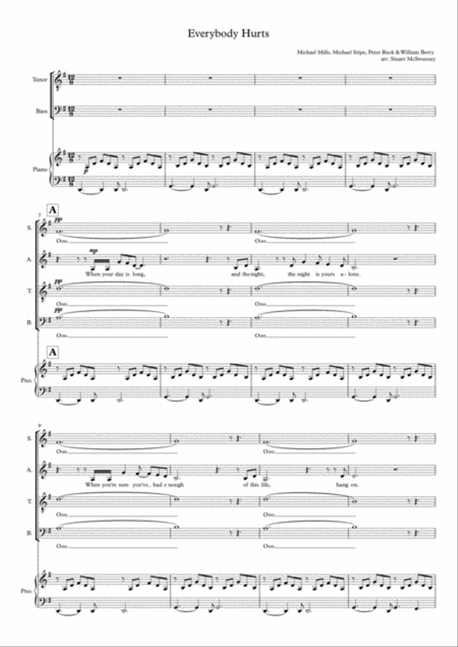 Everybody Hurts 4-Part scores gallery preview page 2