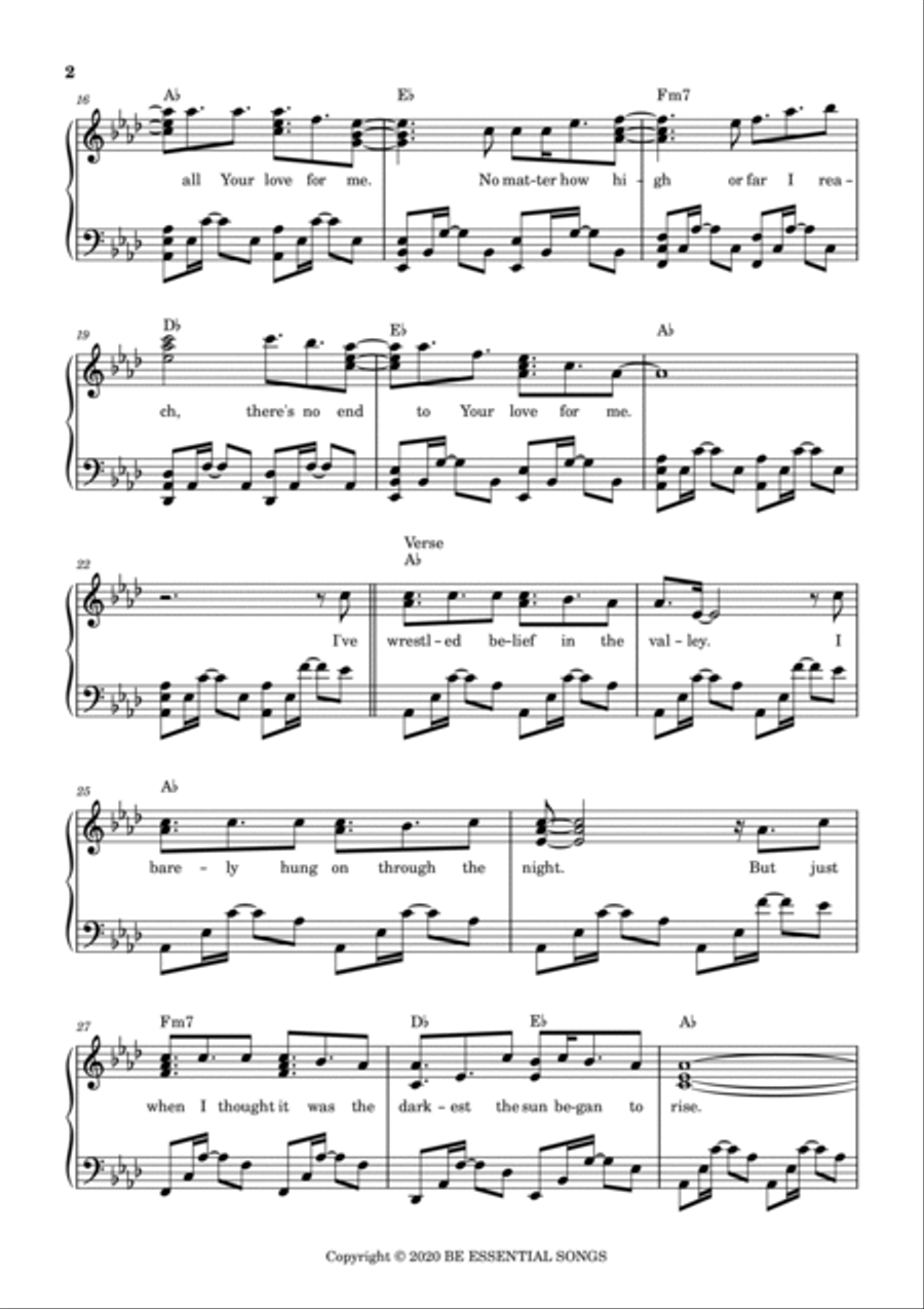 Canyons Piano Solo scores gallery preview page 2