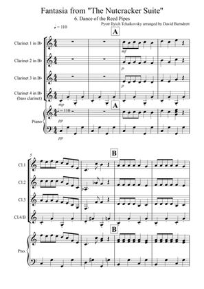 Dance of the Reed Pipes (Fantasia from Nutcracker) for Clarinet Quartet
