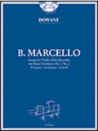 Book cover for Marcello: Sonata in D Minor, Op. 2, No. 2 for Treble (Alto) Recorder and Basso Continuo