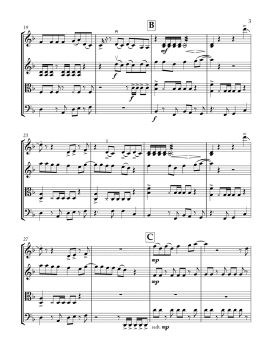 I Ain't Worried String Quartet scores gallery preview page 4