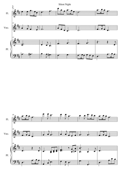 Silent Night per flauto, violino e pianoforte image number null