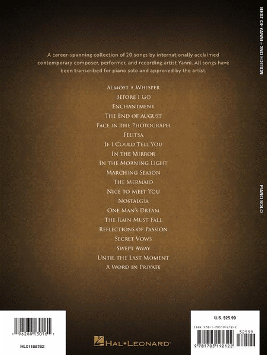 Best of Yanni – 2nd Edition Piano Solo scores gallery preview page 7