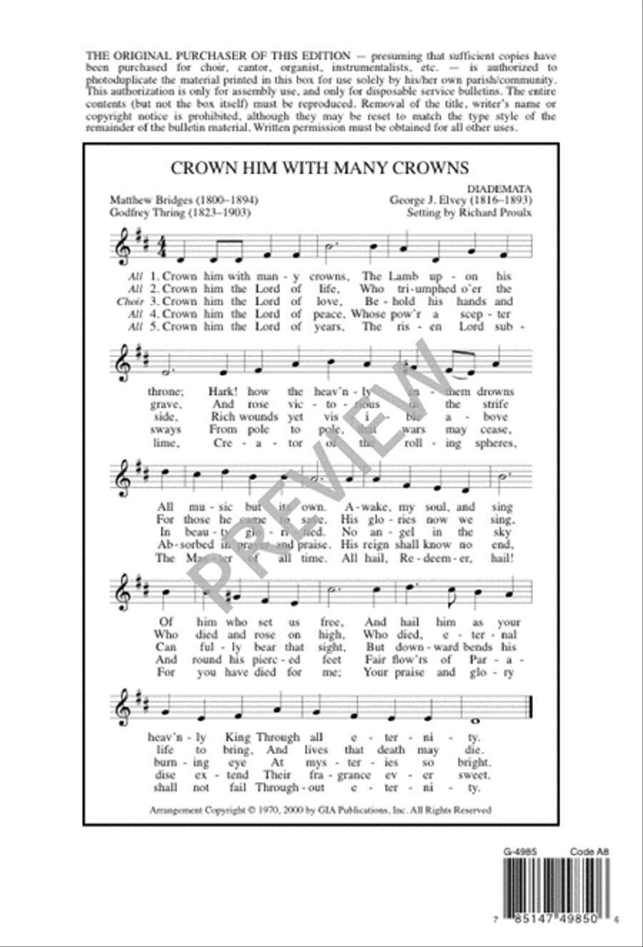 Crown Him with Many Crowns 4-Part scores gallery preview page 7