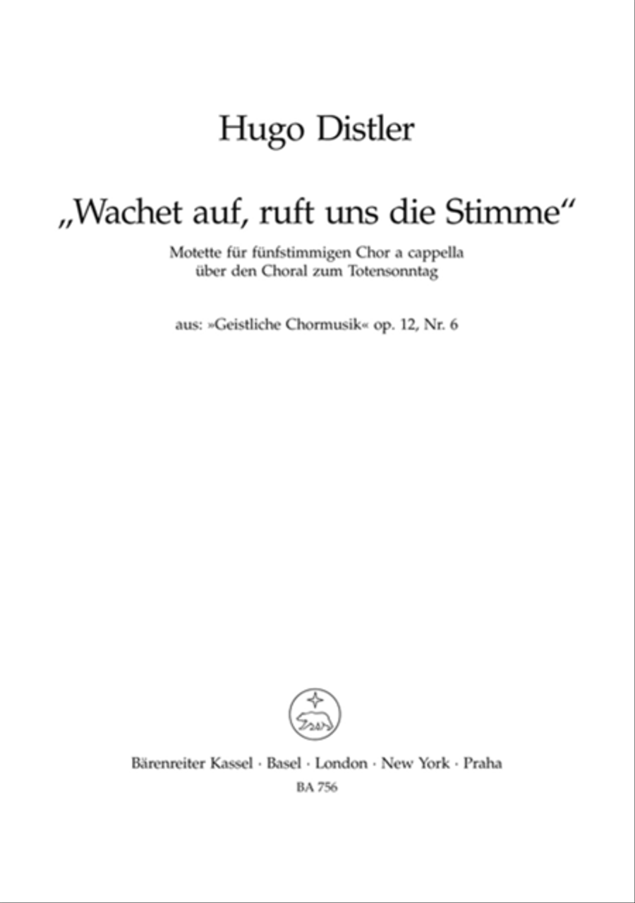 Wachet auf, ruft uns die Stimme für fünfstimmigen Chor a cappella no. 6