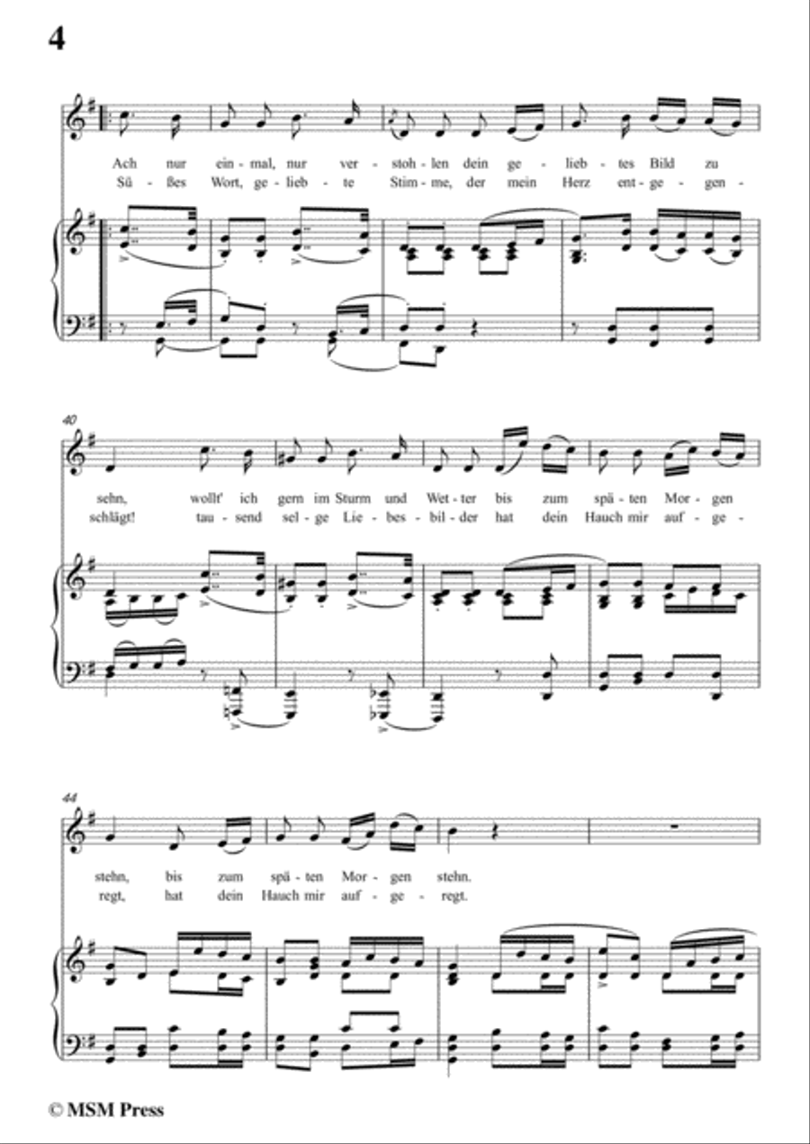 Schubert-Um Mitternacht(At Midnight),Op.88 No.3,in G Major,for Voice&Piano Voice scores gallery preview page 6