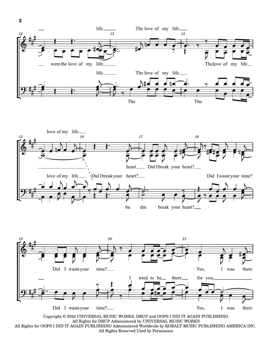 L'amour De Ma Vie 4-Part scores gallery preview page 2