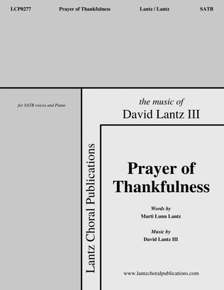 Book cover for Prayer of Thankfulness