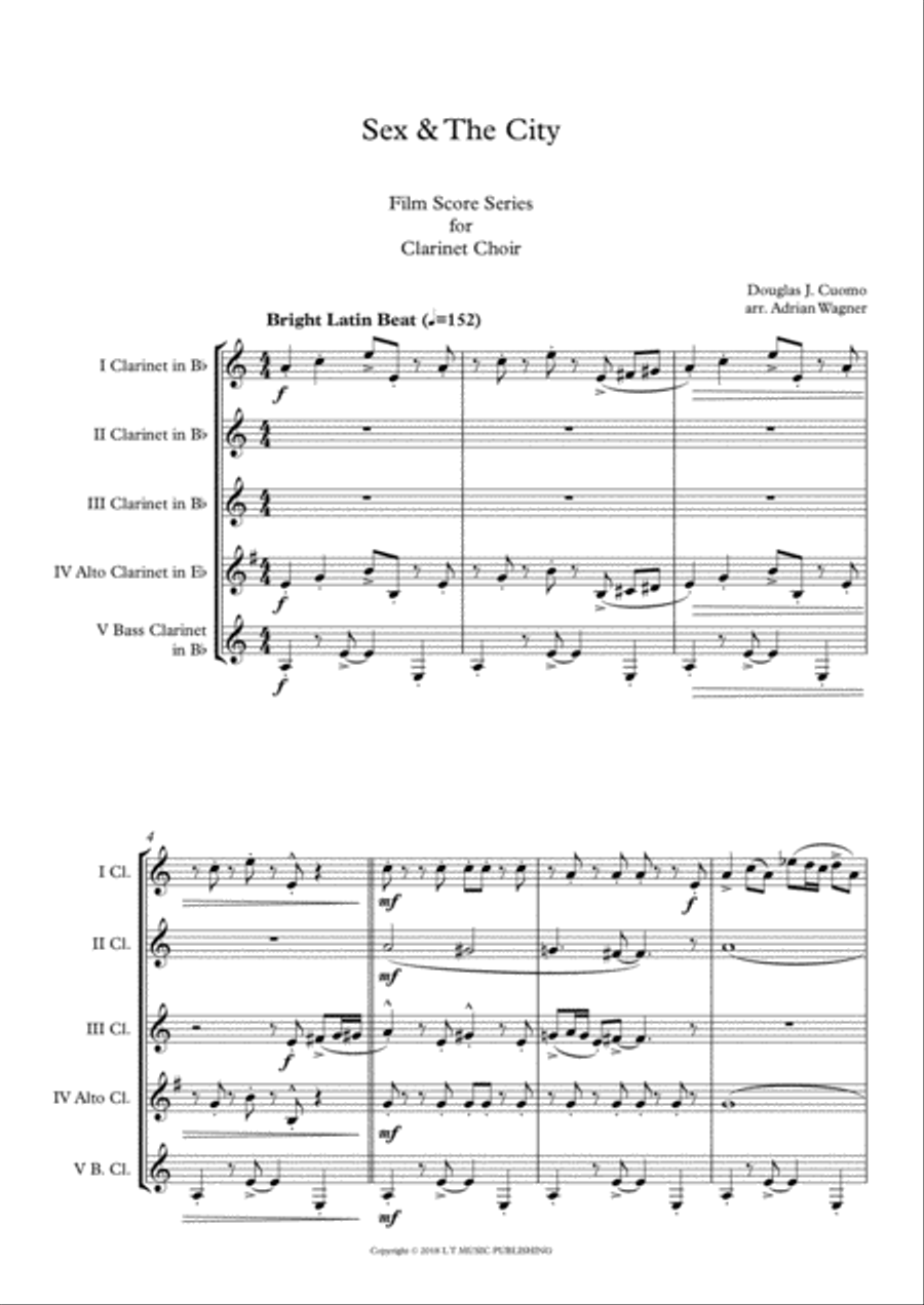 Sex And The City Theme Sex And The City Theme Clarinet Choir scores gallery preview page 3