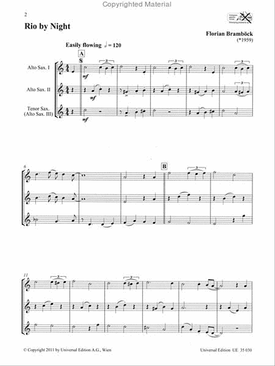 Saxophone Trios From Around The World Woodwind Trio scores gallery preview page 2