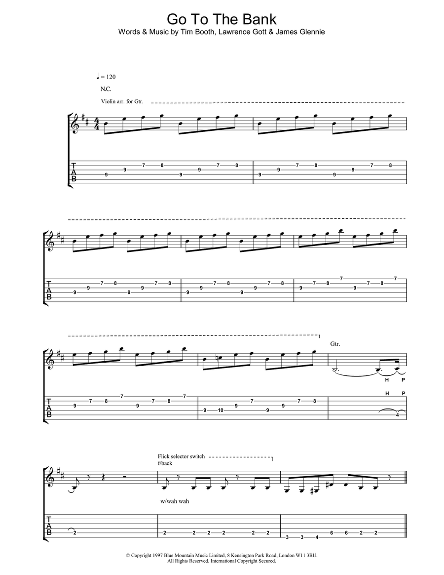 Go To The Bank Acoustic Guitar scores gallery preview page 1