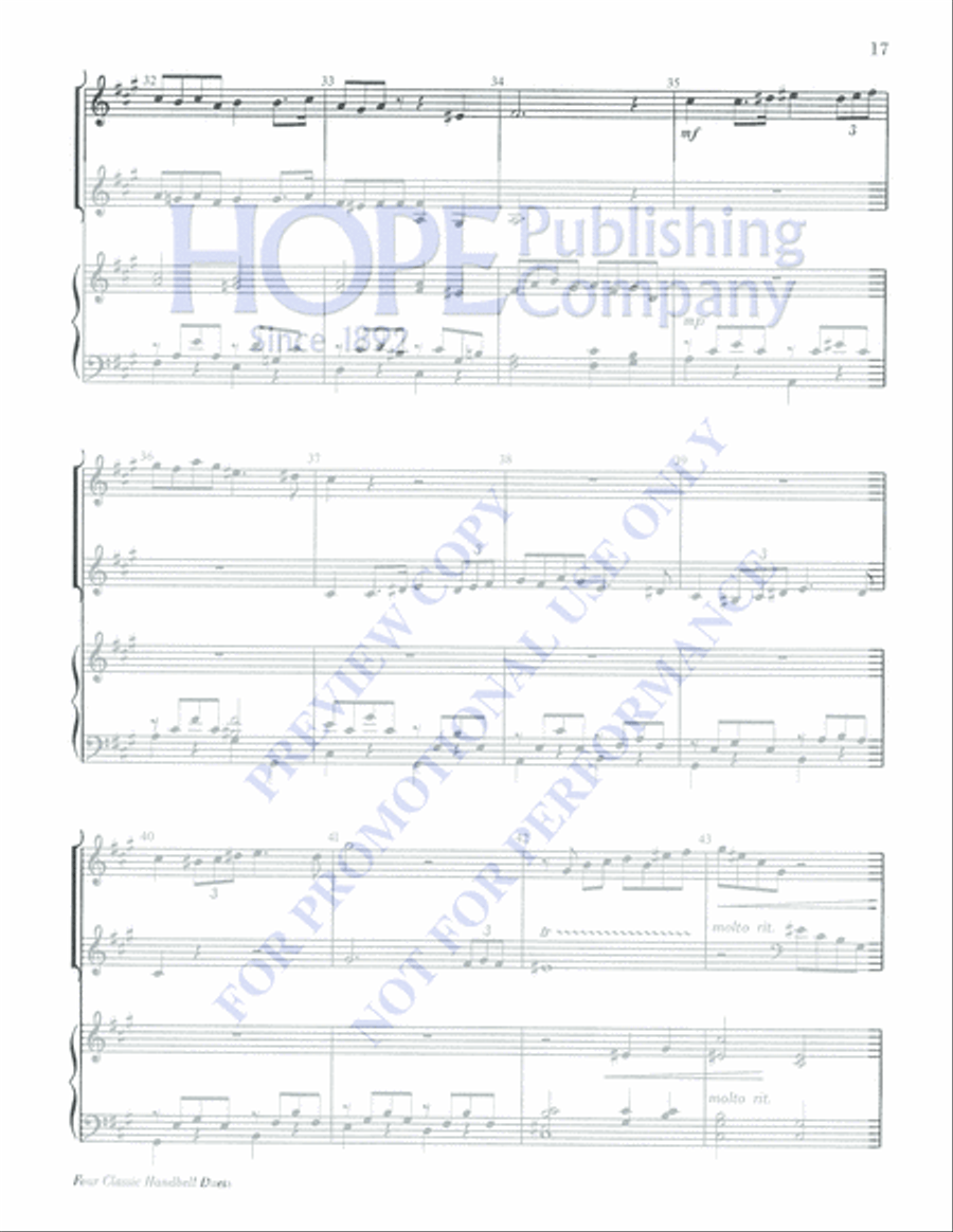 Four Classic Handbell Duets Percussion scores gallery preview page 17