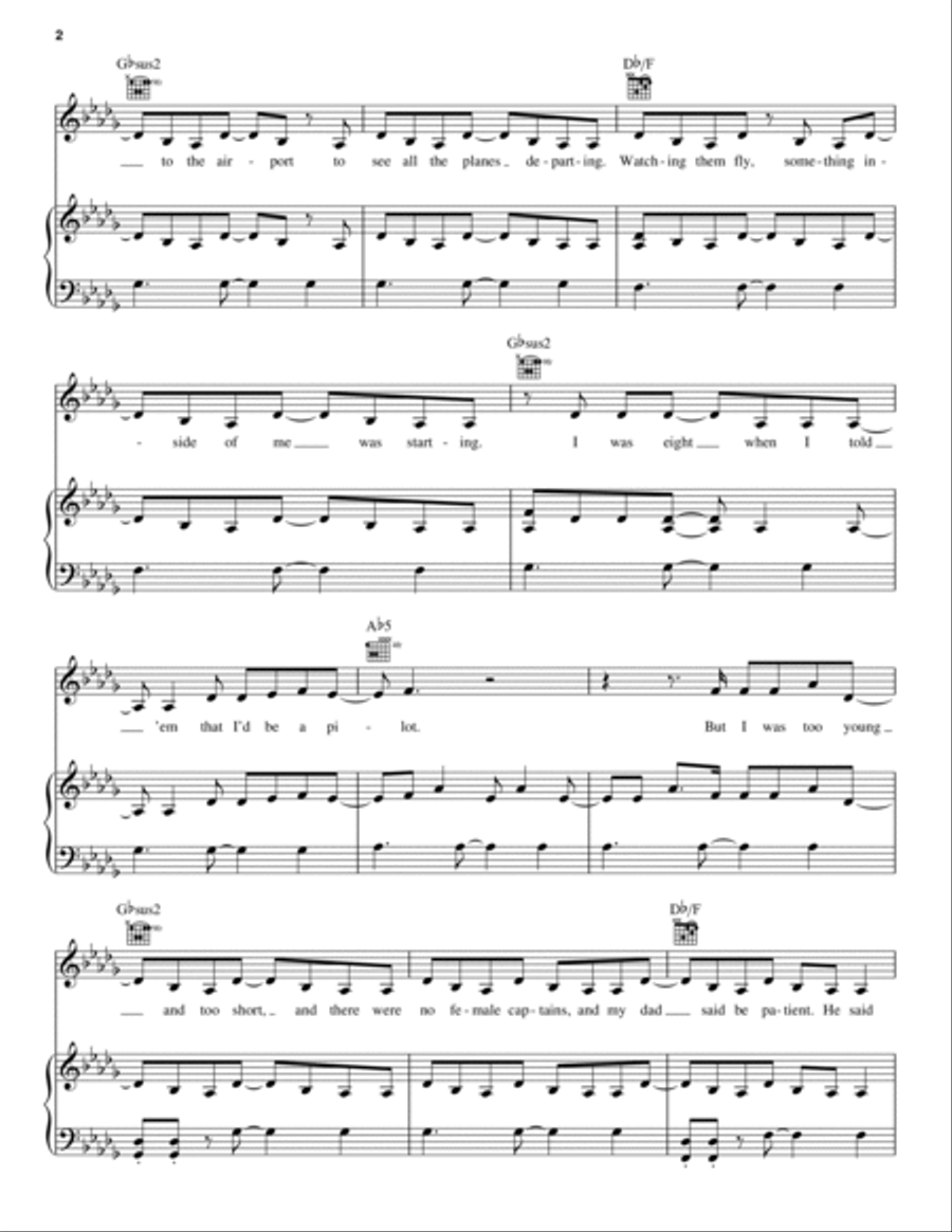 Me And The Sky Piano, Vocal, Guitar scores gallery preview page 2