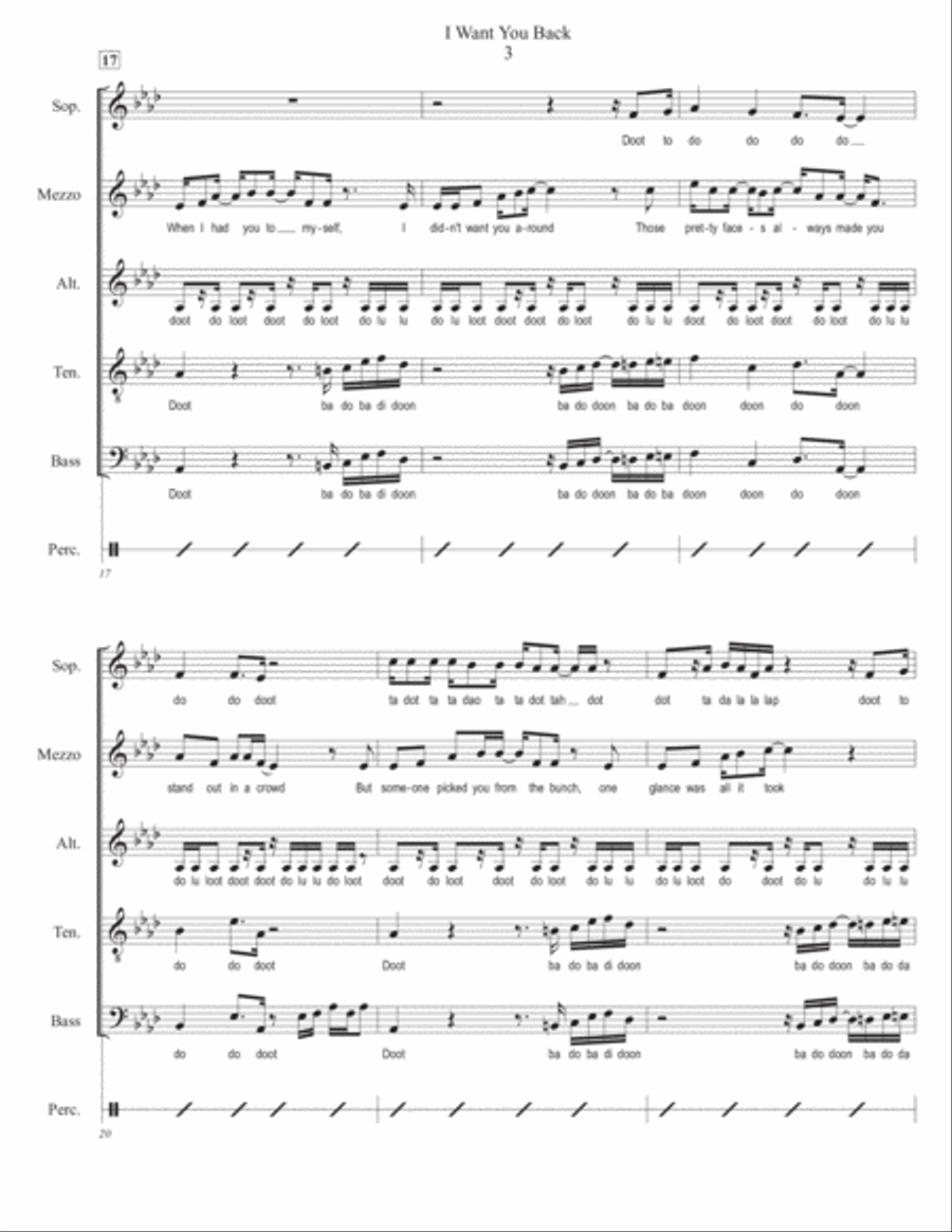 I Want You Back 4-Part scores gallery preview page 3
