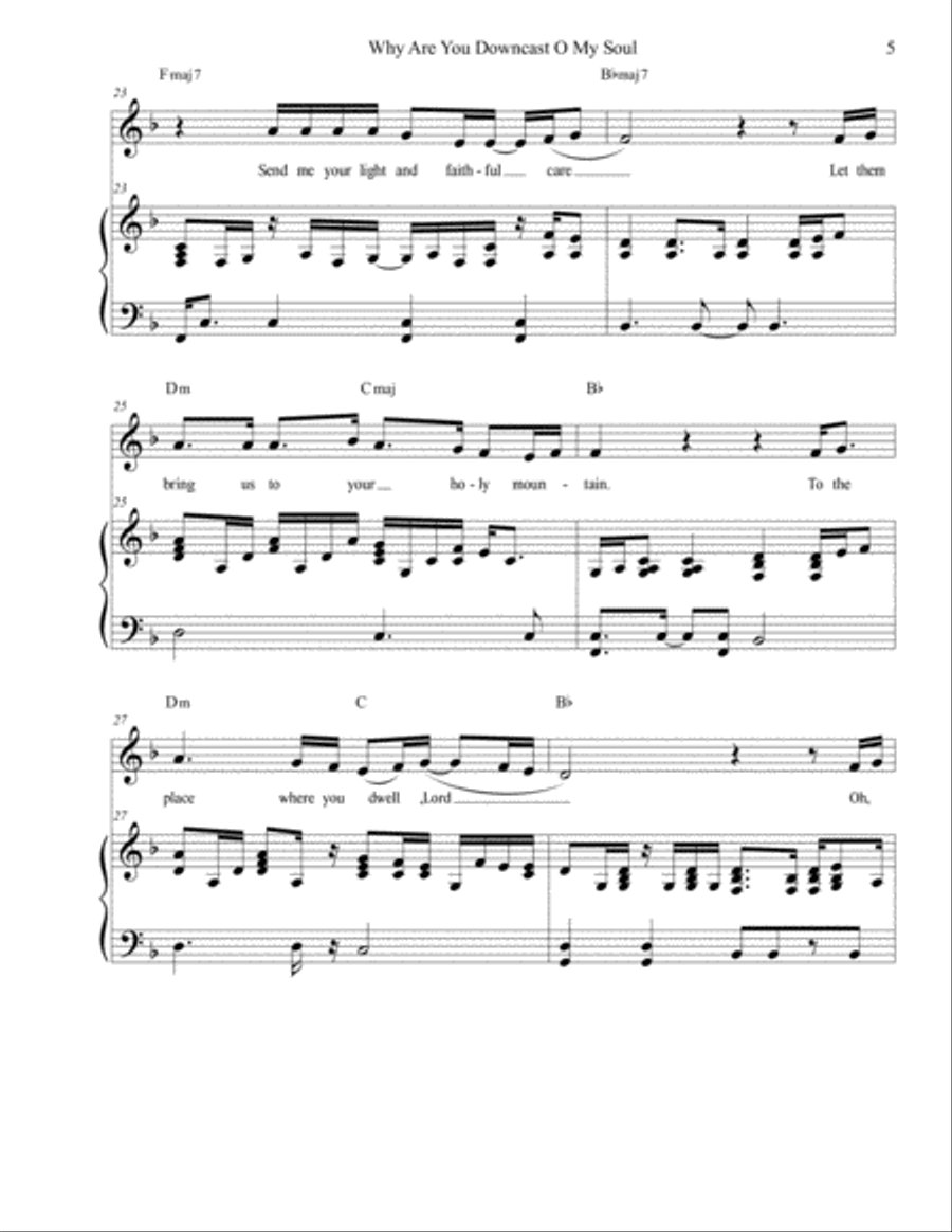 Why Are You Downcast O My Soul (Version 1) Piano, Vocal, Guitar scores gallery preview page 5