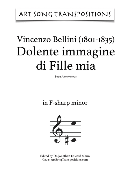 BELLINI: Dolente immagine di Fille mia (transposed to F-sharp minor)