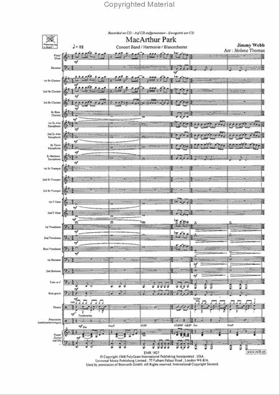 MacArthur Park Concert Band scores gallery preview page 3