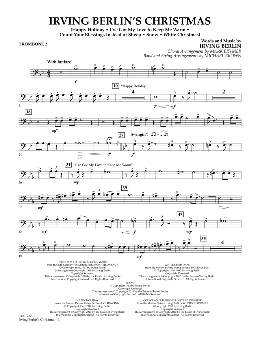 Irving Berlin's Christmas (Medley) - Trombone 2