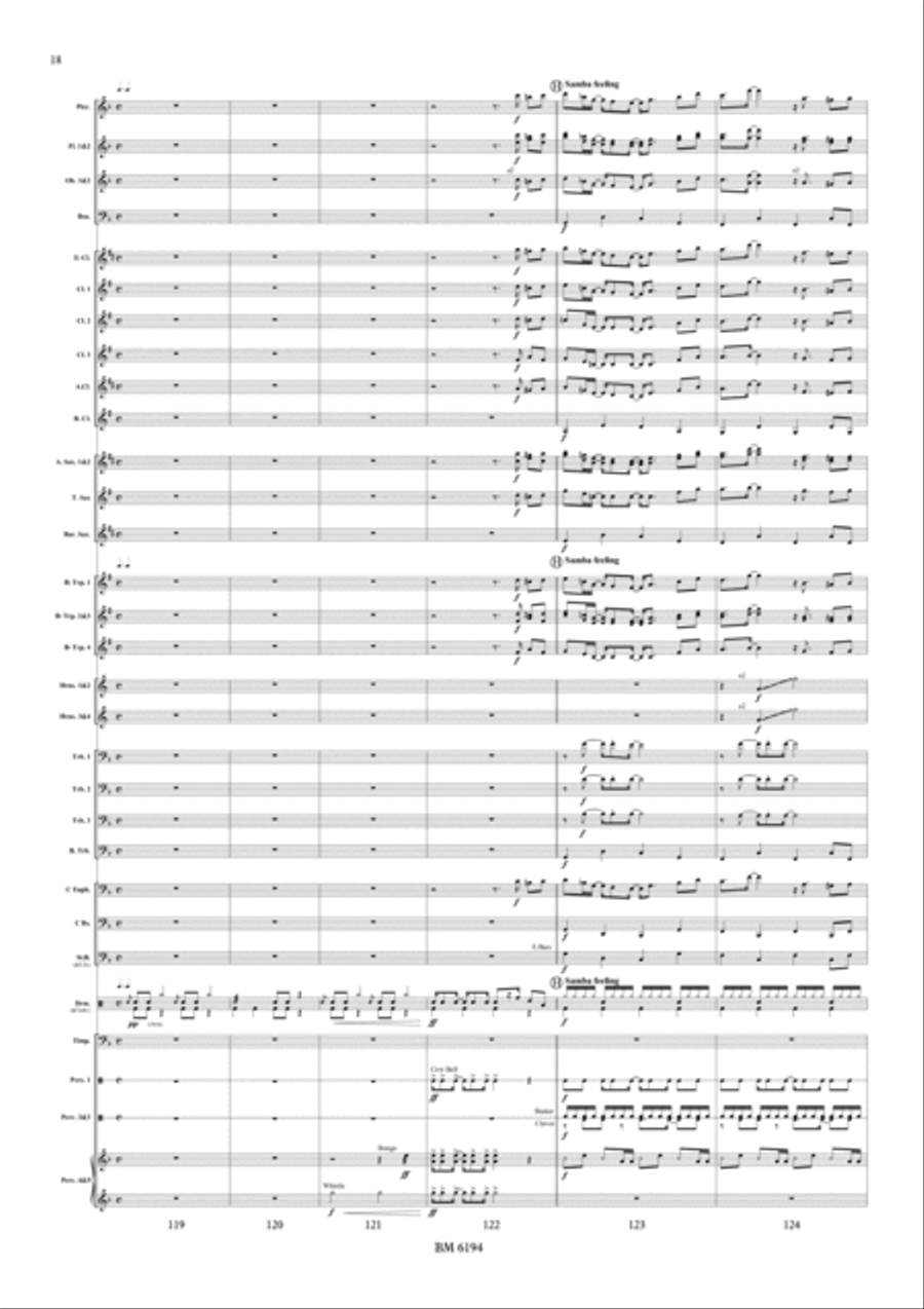 Circus Town Parade March for Wind Band Concert Band scores gallery preview page 19