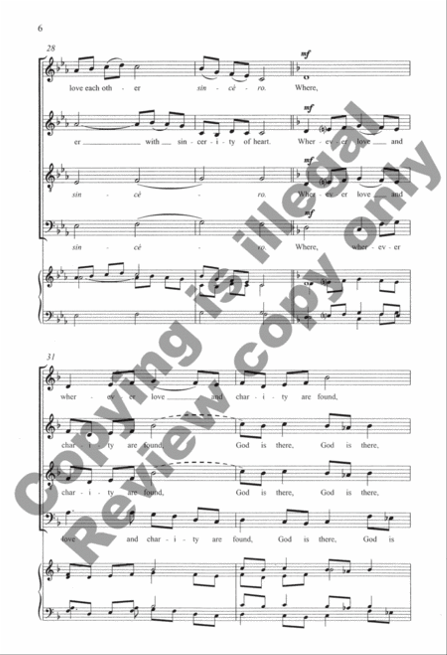 Ubi Caritas Ubi Caritas 4-Part scores gallery preview page 7