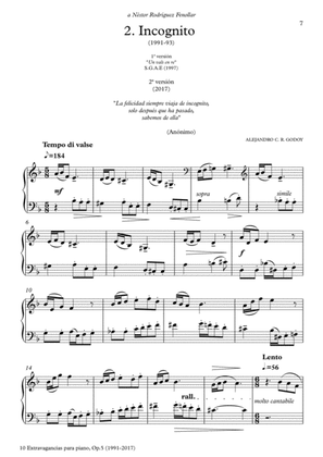 10 Extravagancias para piano, Op. 5 (2017) 2. Incognito