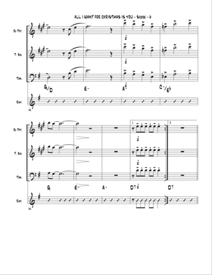 All I Want For Christmas Is You All I Want For Christmas Is You Tenor Saxophone scores gallery preview page 6