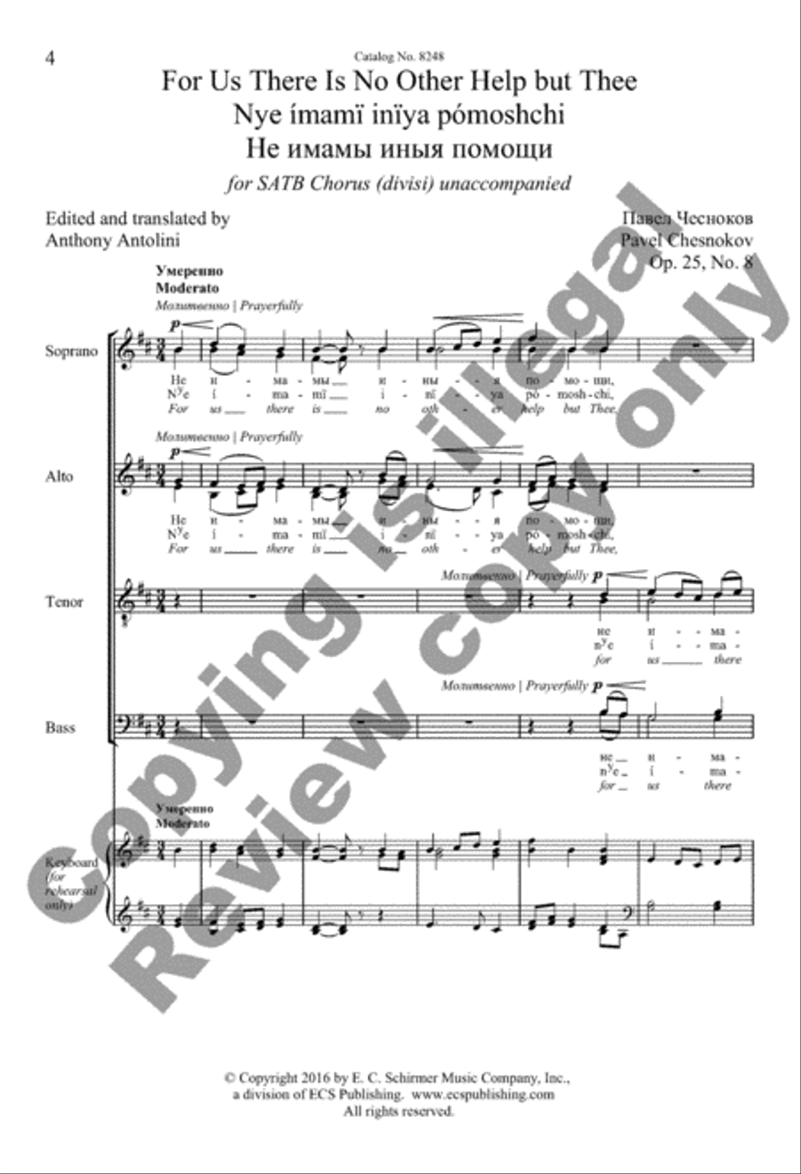 For Us There Is No Other Help but Thee (Nye ímamï inïya pómoshchi) Divisi scores gallery preview page 9