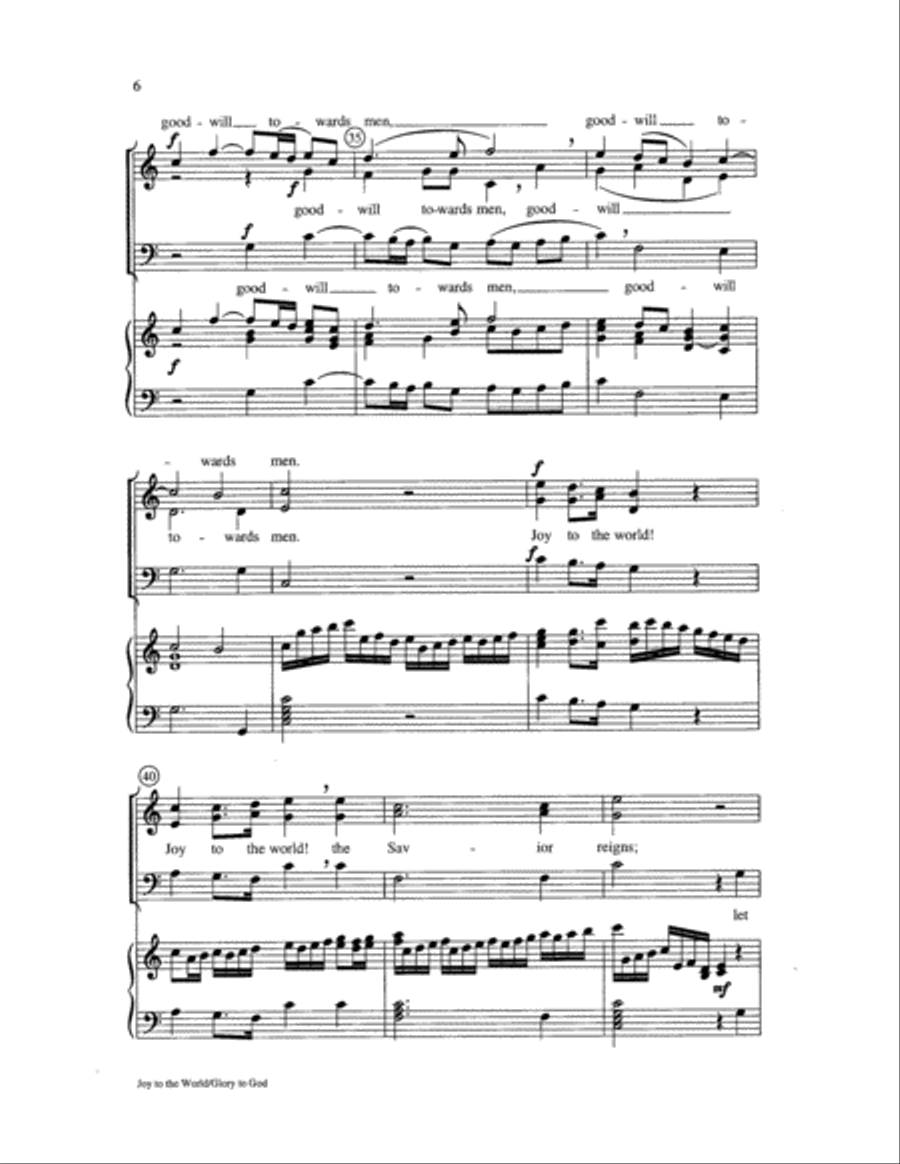 Joy to the World with Glory to God 3-Part scores gallery preview page 6