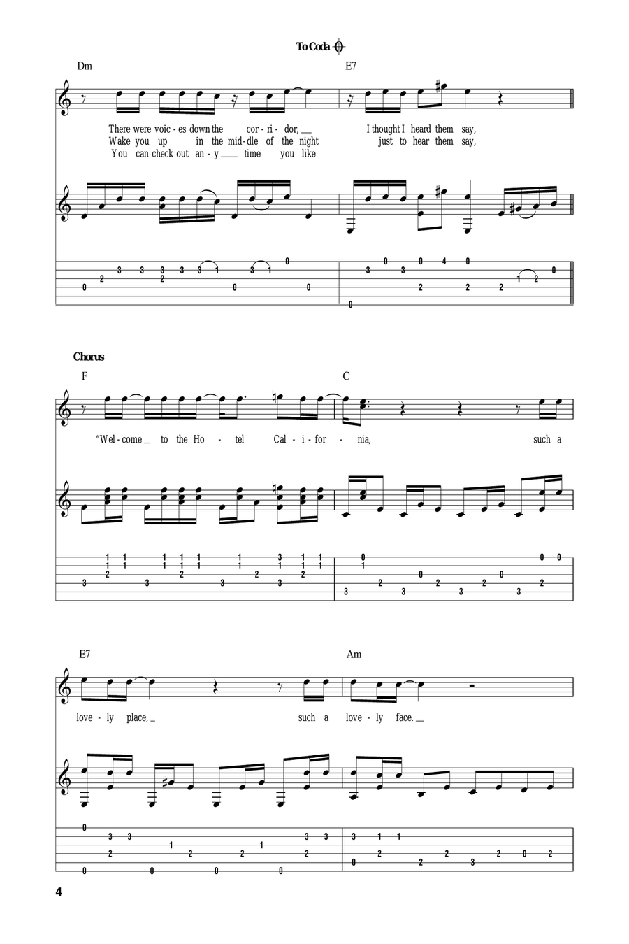 Hotel California Hotel California Acoustic Guitar scores gallery preview page 4