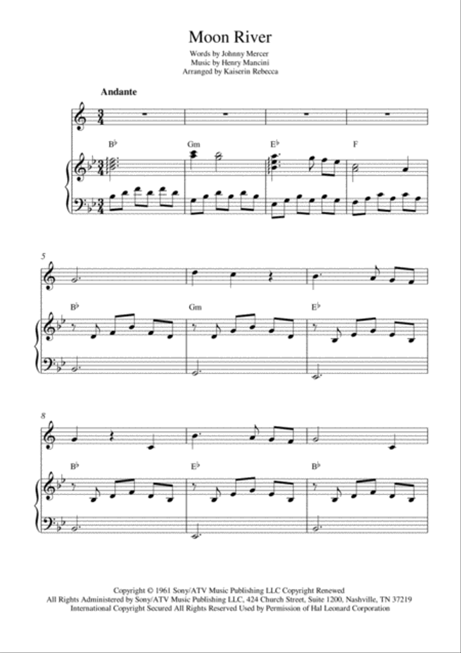 Moon River Moon River Tenor Saxophone scores gallery preview page 1