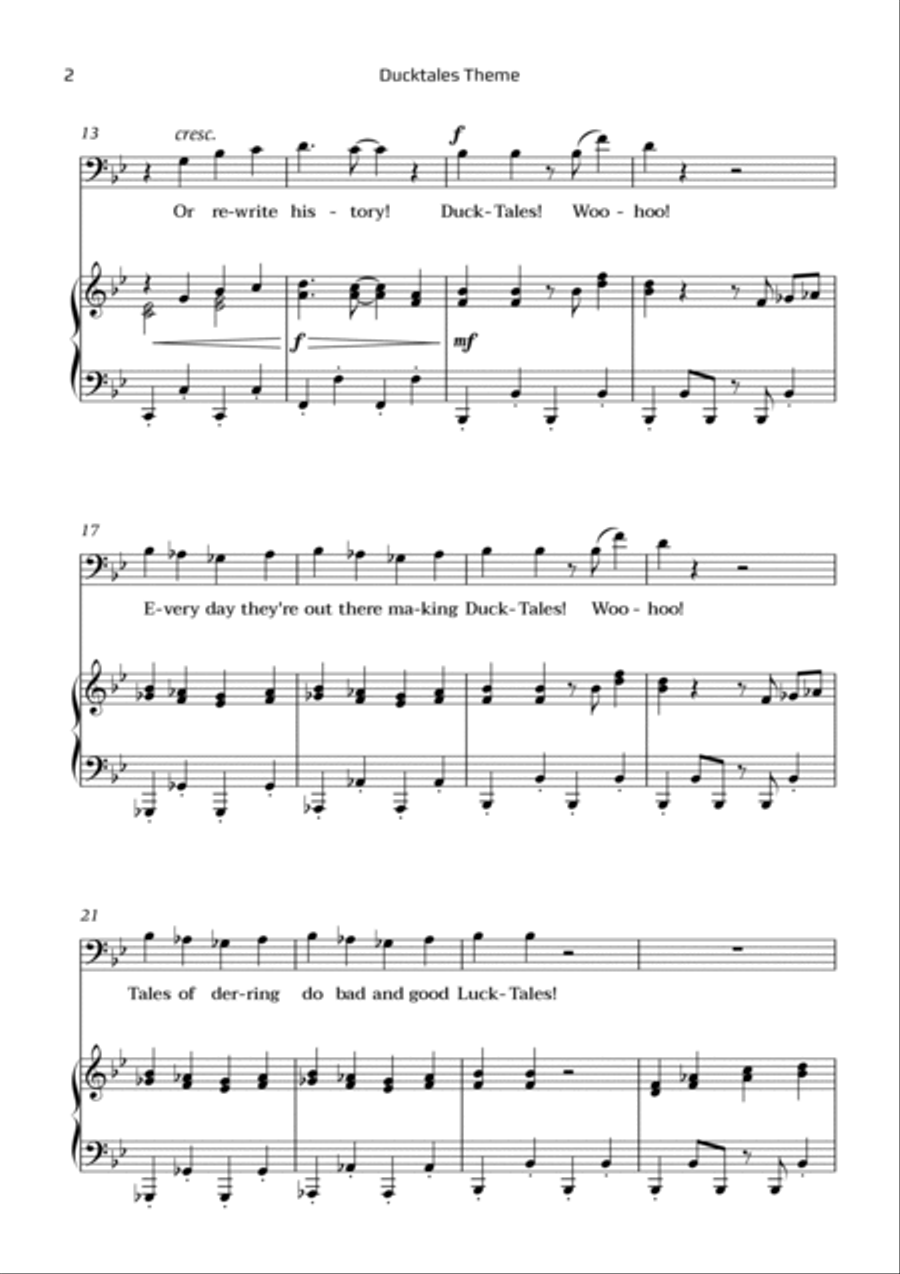 Ducktales Theme Ducktales Theme Chamber Music scores gallery preview page 2